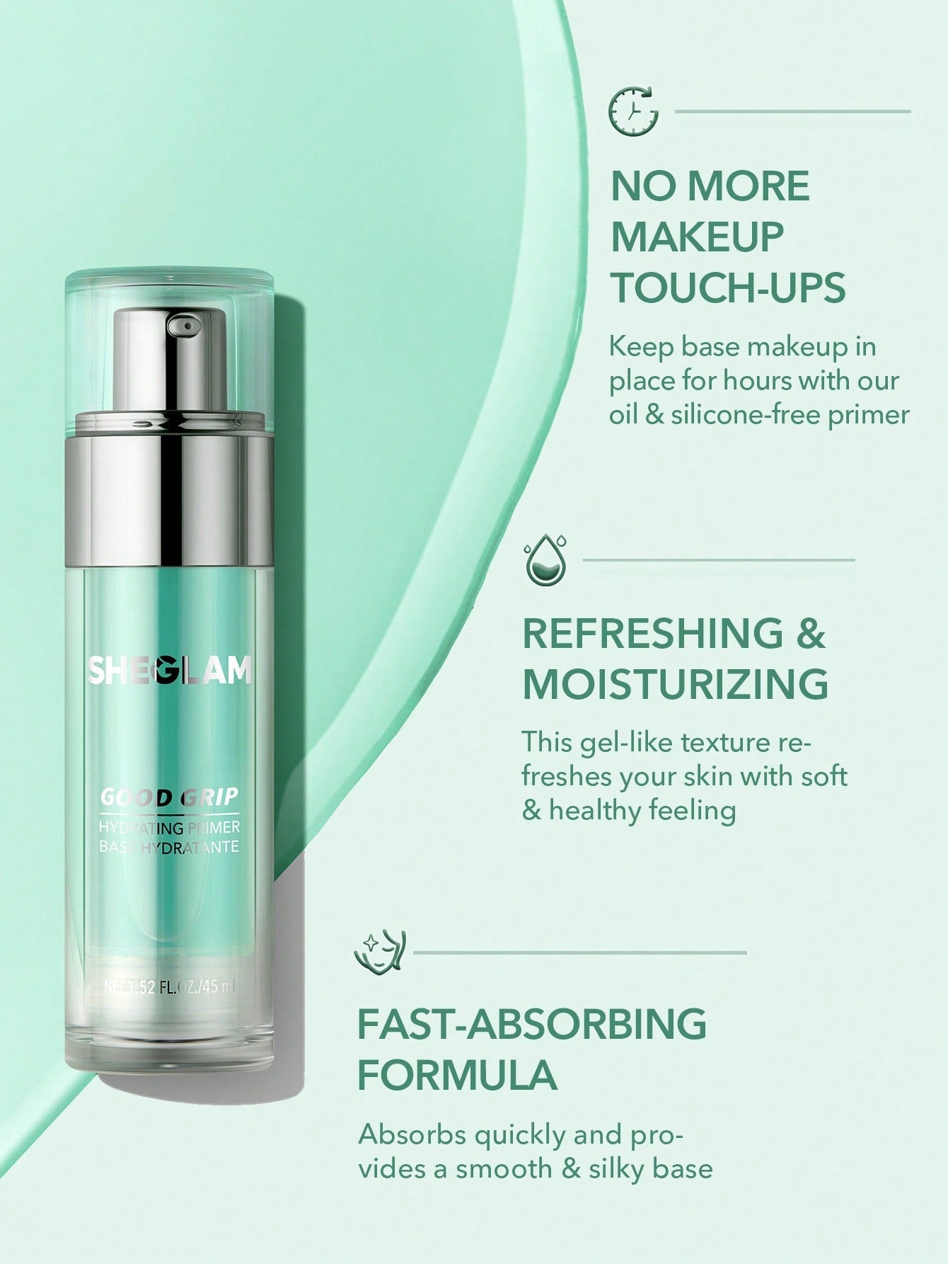 Sheglam skin bundle ( primer + facewash + makeup fixer )