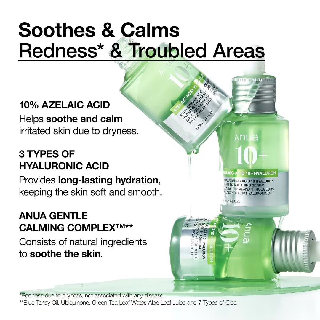 ANUA Azelaic Acid 10+ Hyaluron Redness Soothing Serum